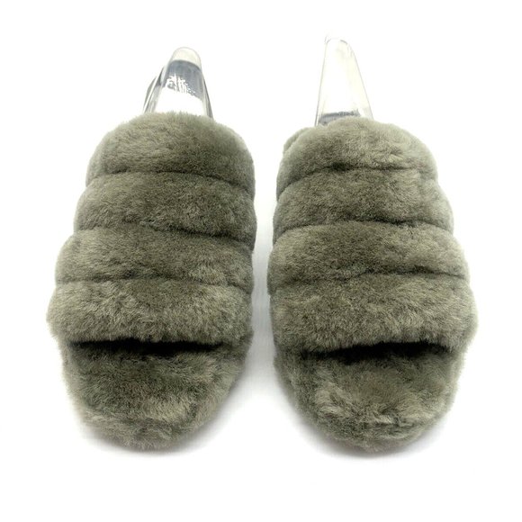 UGG Australia Pink Rose Fluff Yeah Shearling Slippers Sandals - Picture 1 of 6